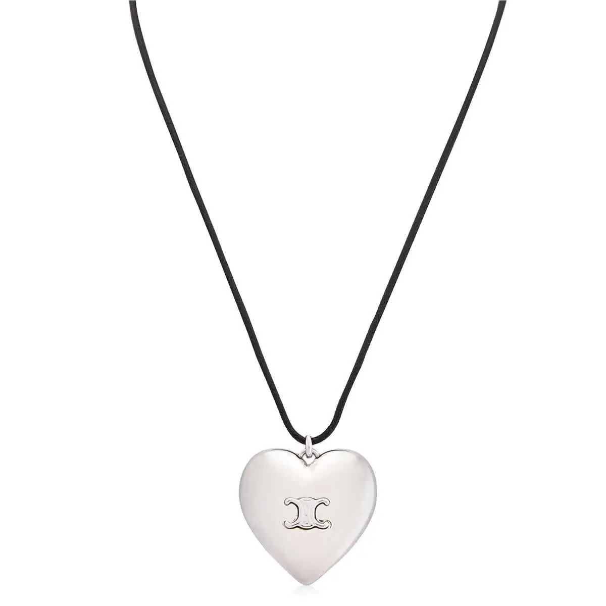 Celine Cœur Triomphe Necklace In Brass with Gold Finish and Cotton Z-H3F3D