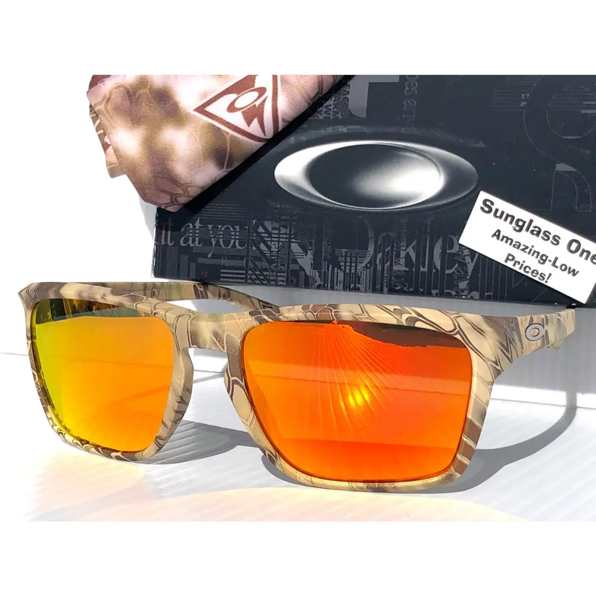 Sylas Kryptek Highlander Brown Polarized Galaxy Ruby Sunglass 9448-30 by Oakley
