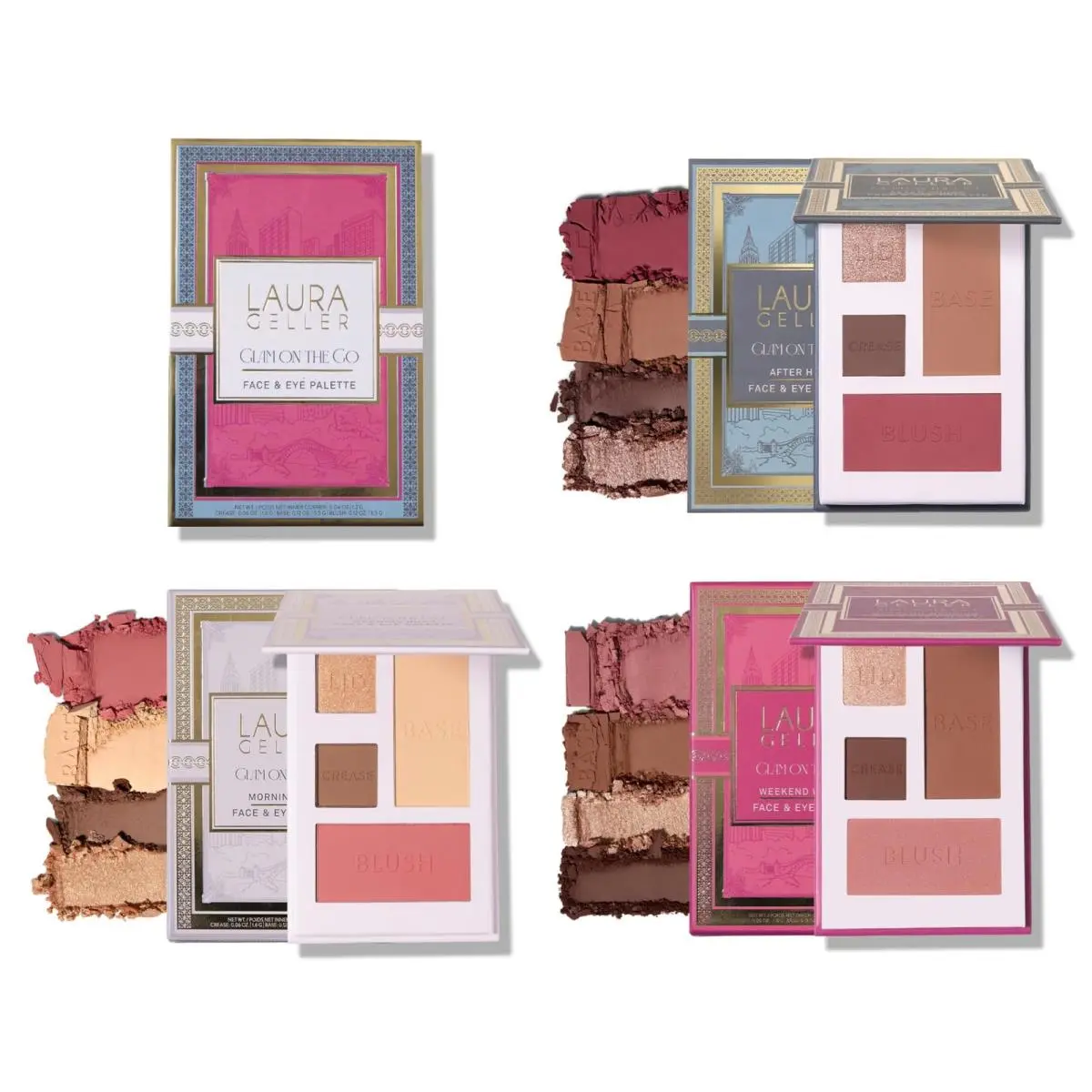 Glam On The Go Eyeshadow Blush Palettes Each Set Includes Three Palettes by Laura Geller