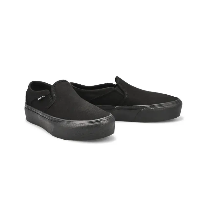 Size 8- Vans Asher Platform Black/black