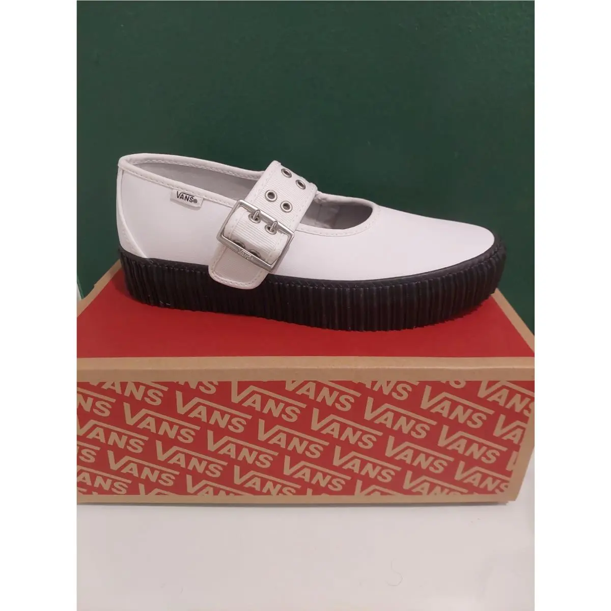 Mary Jane Creeper Shoe Grunge Ballet White/black Women’s Sz 9.5 by Vans