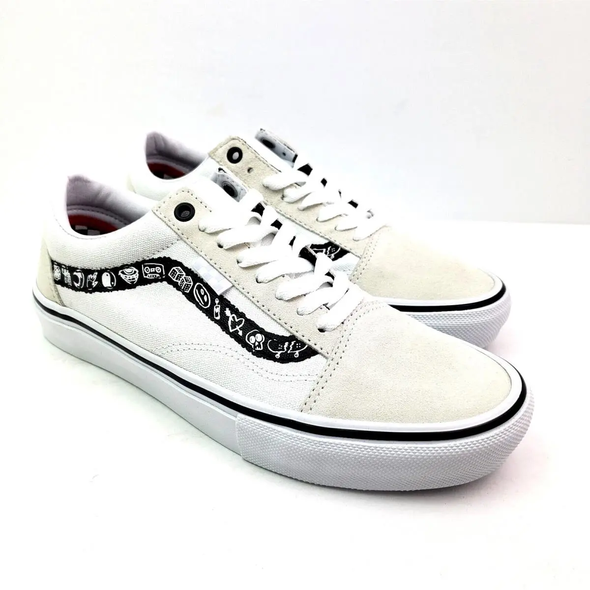 Skate Old Skool Doodle Mens Sz 8 Zumiez White Black Low Skate Sneaker Shoes by Vans