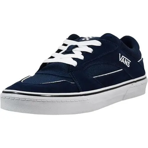 Vans Mens Colson Retro Throwback Suede Sneaker Size 10 Navy Blue-white Low Top