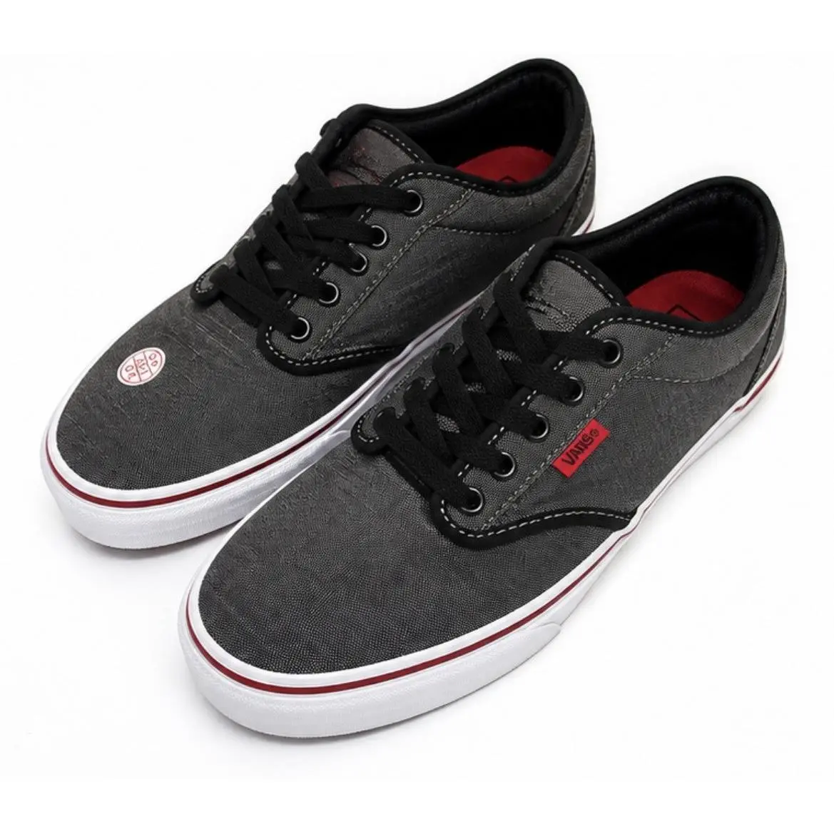 Vans Atwood Gray Black Red Canvas Sneakers Men’s Size 8 Shoes