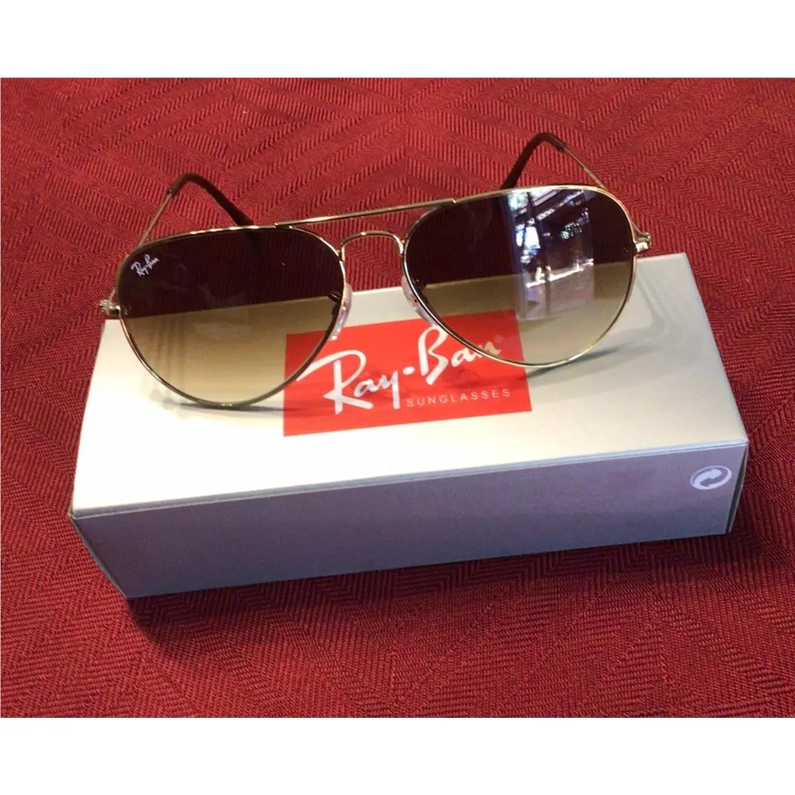 Ray Ban Aviator RB3025 Sunglasses Light Brown Gradient Lenses Unisex
