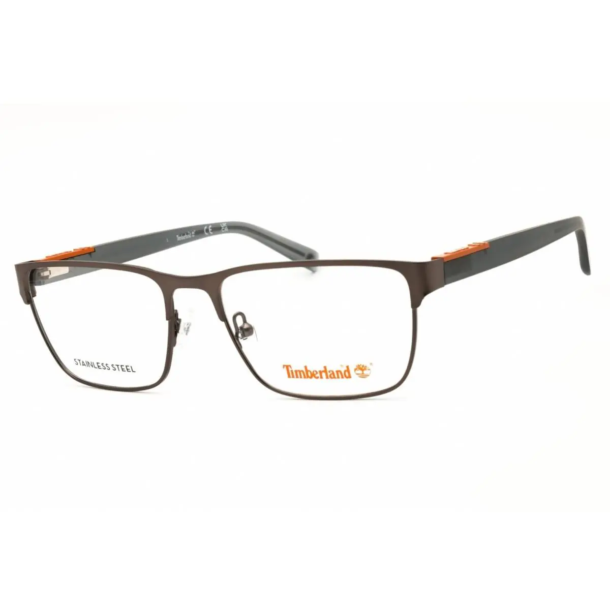 Timberland Men`s Eyeglasses Matte Gunmetal Metal Rectangular Frame TB50002 009