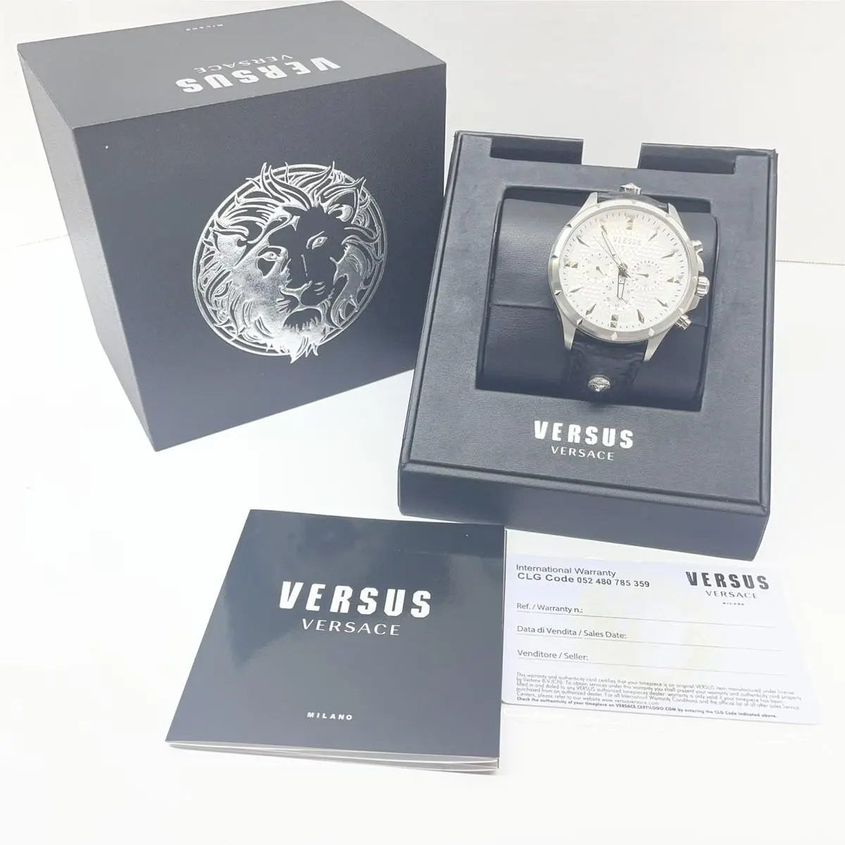 Versus  VSP970521 Colonne Chronograph Black Dial Steel Watch CMP128132 by Versace