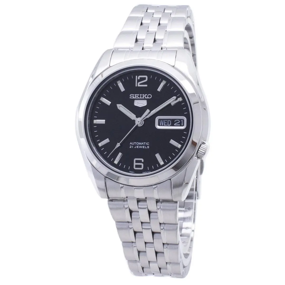 5 Automatic Black Dial Stainless Steel 21 Jewels SNK393K1 30M Mens Watch by Seiko