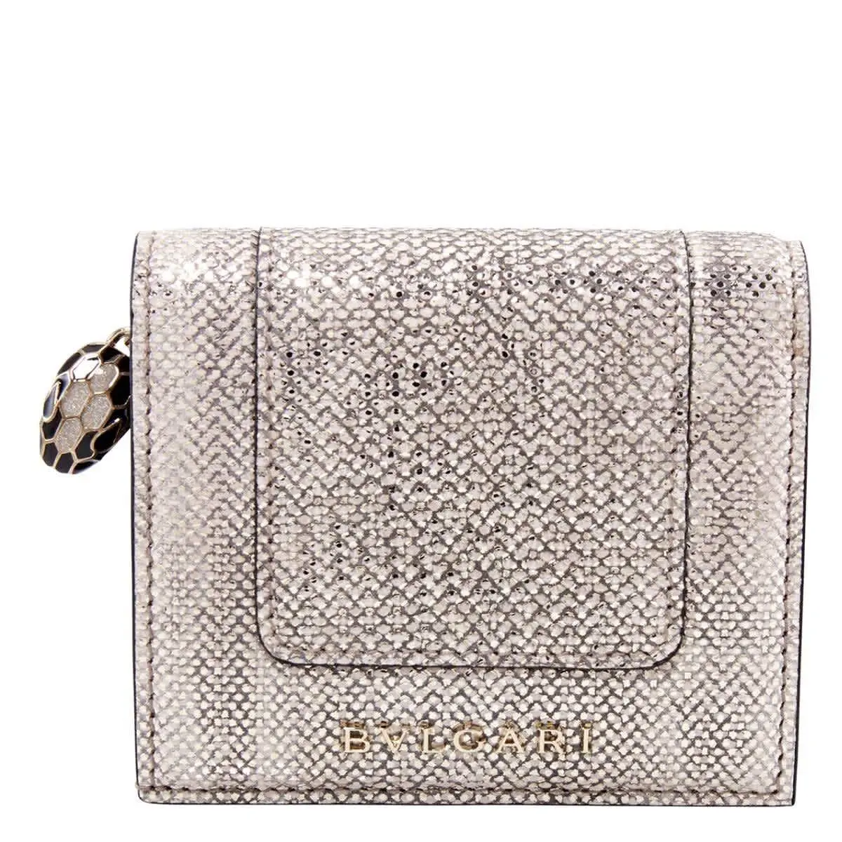 Bvlgari Serpenti Forever Compact Leather Wallet- Beige 288085