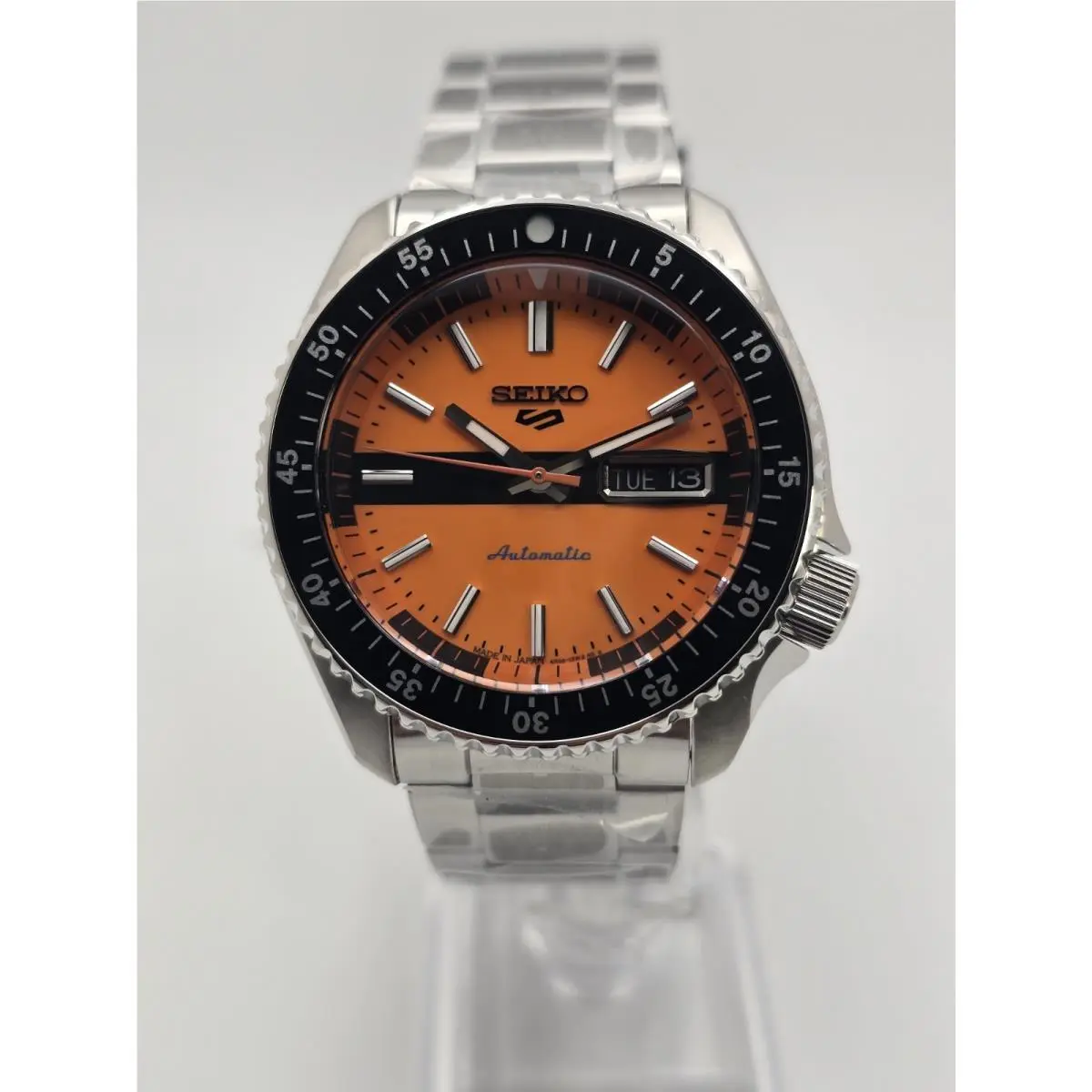 5 Sports SBSA219 SRPK11 Automatic Orange Dial Day Date Display Men`s Watch by Seiko
