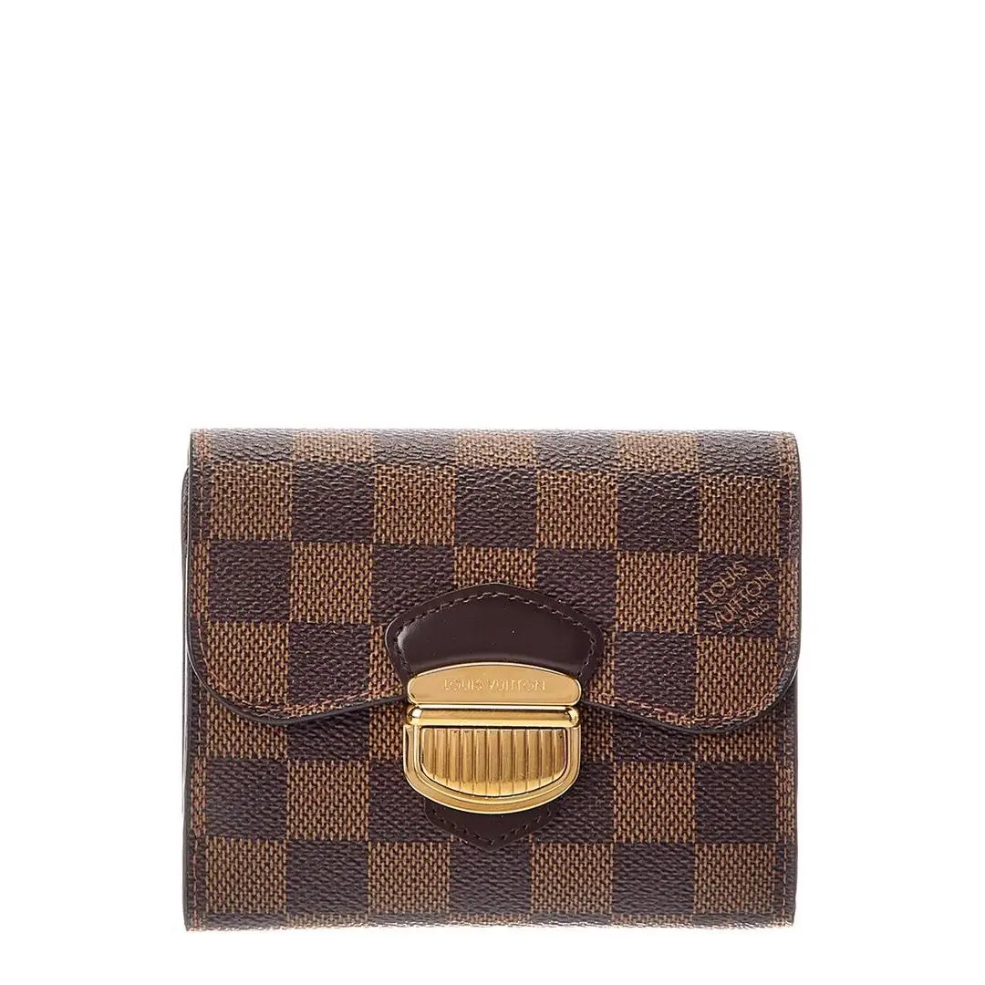 Louis Vuitton Brown Damier Ebene Canvas Wallet Pre-loved Women`s Ns