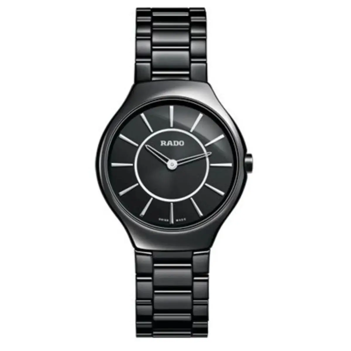 Rado Men`s Thinline Black Dial Watch - R27742162