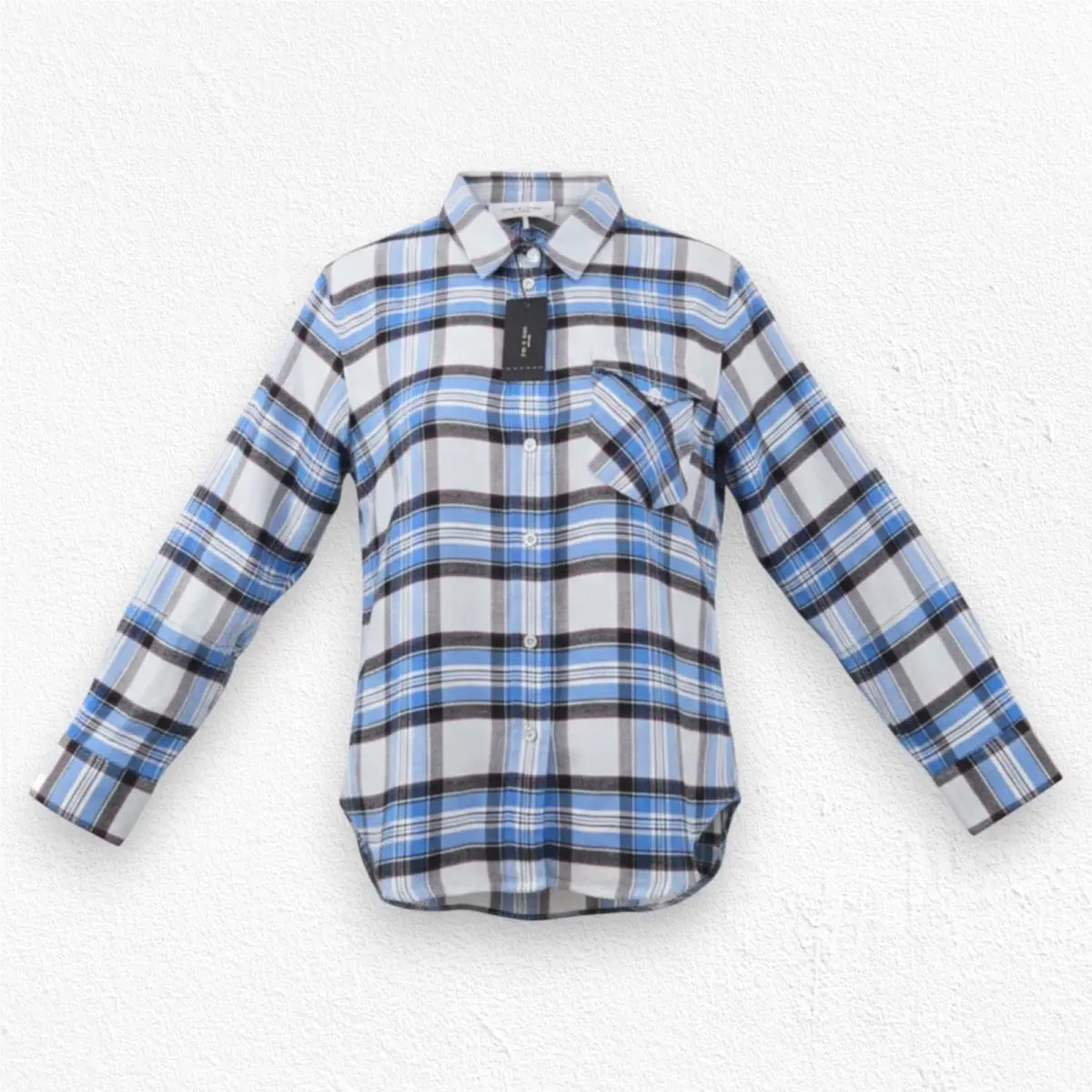 Rag Bone Jonah Plaid Button Down Shirt Grey Blue Check Size Small by Rag & Bone