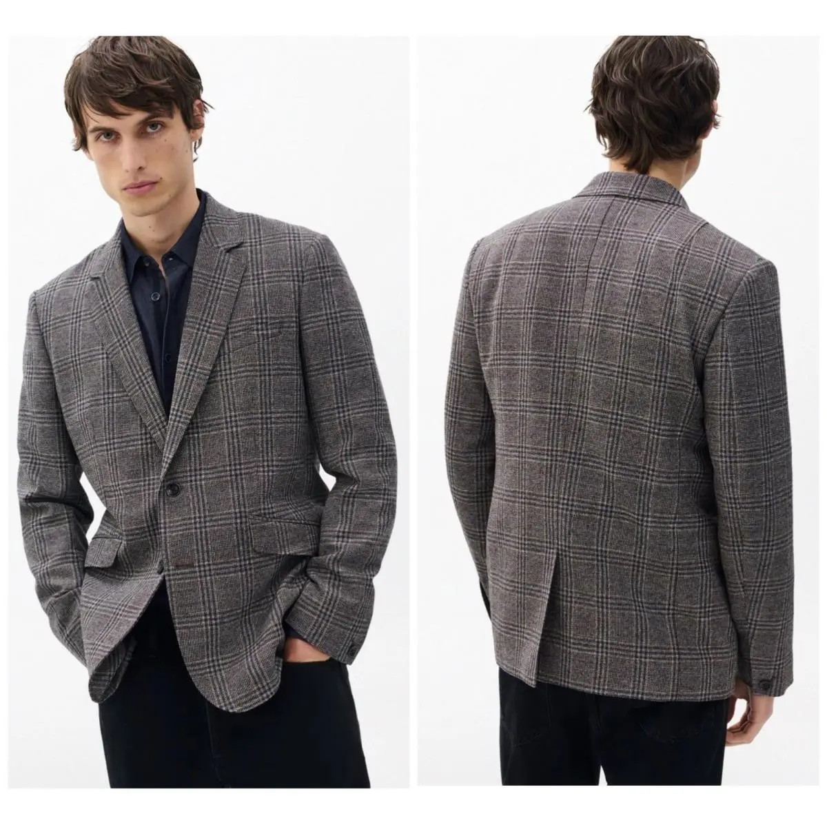 Rag Bone Butler Wool Plaid Blazer In Brown Size: 42