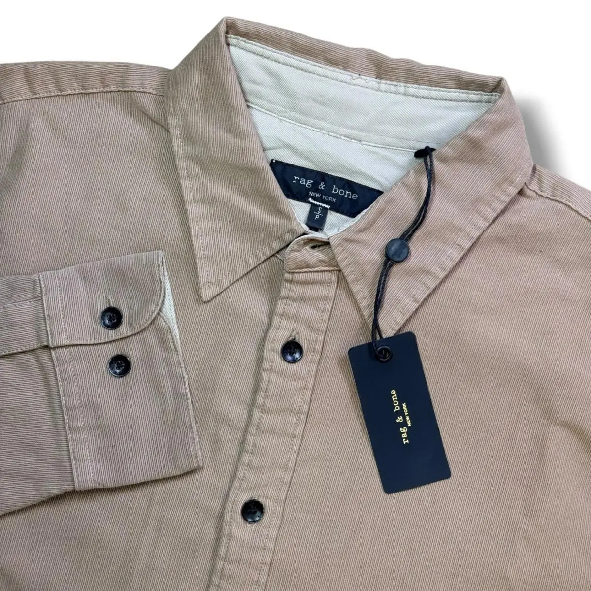 Rag Bone Mens Finch Cotton Corduroy Button Down Shirt Small Desert by Rag & Bone