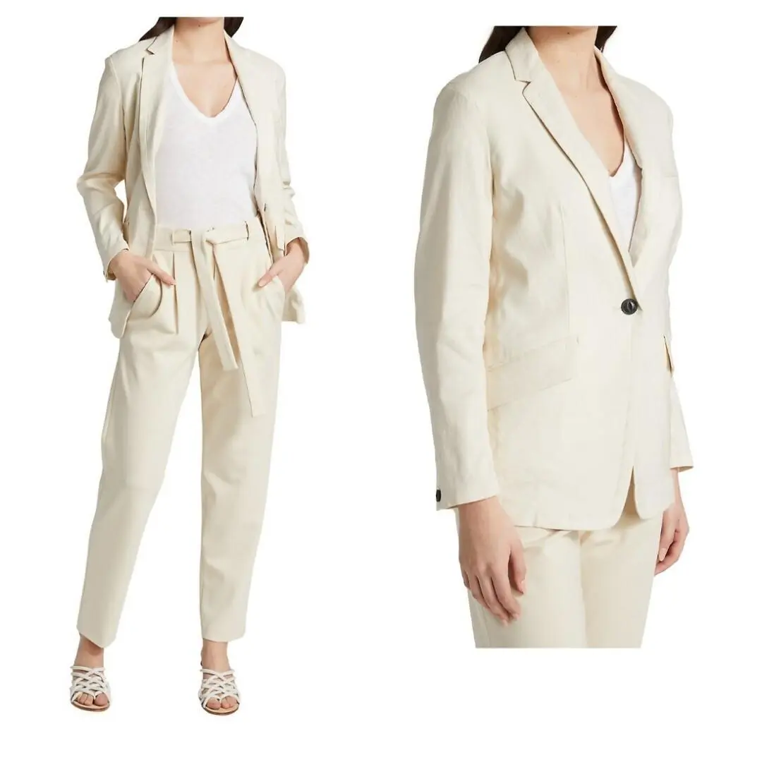 Rag Bone Womens Margot Lined White Dove Blazer One Button Size 12