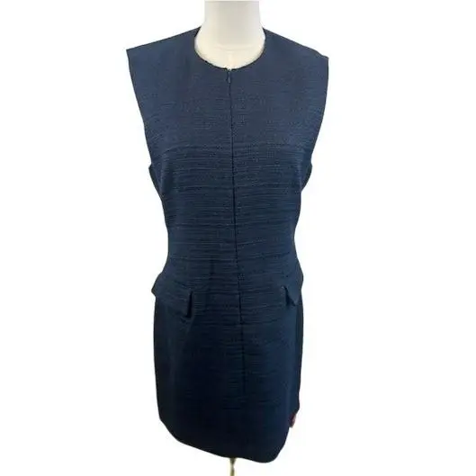 Rag Bone Roslyn Navy Blue Sleeveless Tweed Dress Size 8