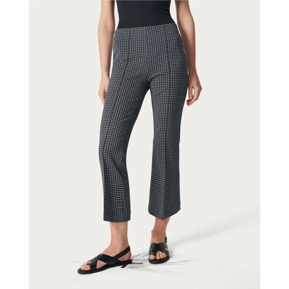 Rag Bone Irina Pants Kick Flare Black Multi Cropped Pull On Women`s M