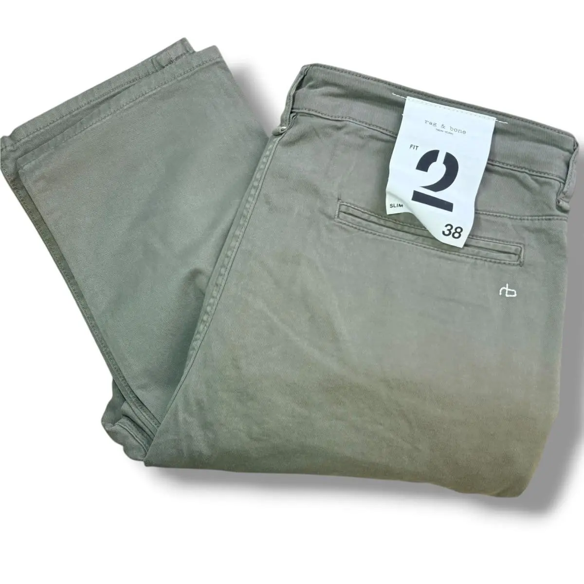 Rag Bone Chino Pants Men 38 Dark Green Fit 2 Slim Stretch Twill Casual