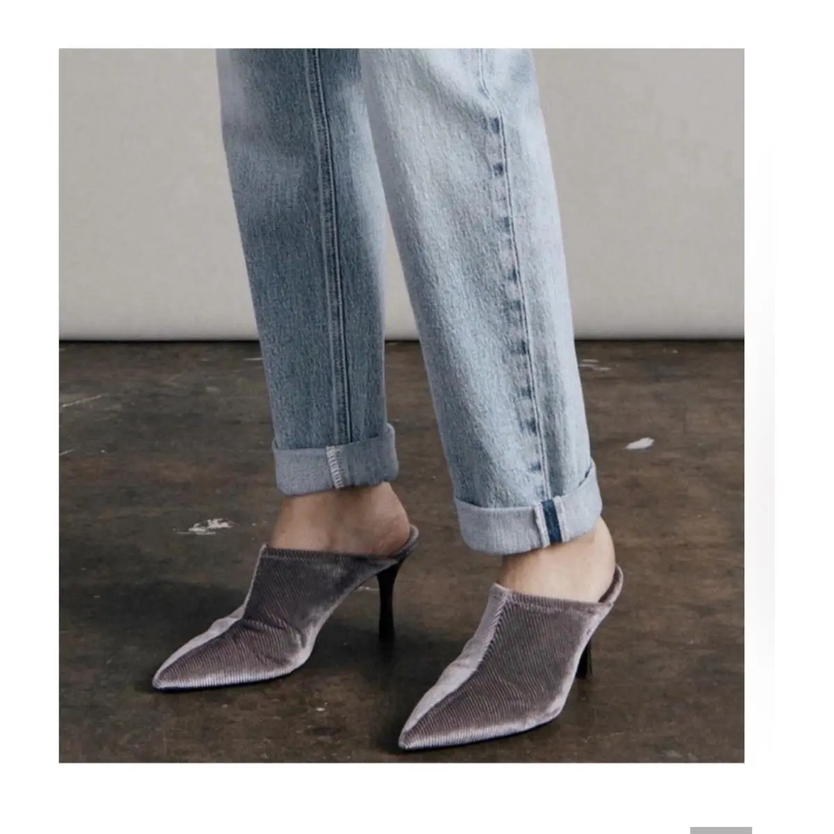 Rag Bone Brea Mule - Velour Corduroy Size: 37 Royal Wisteria