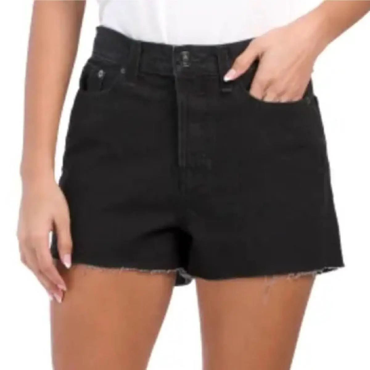 Rag Bone Maya High Rise Cutoff Jean Shorts Black Wash Denim Size 27 4 by Rag & Bone