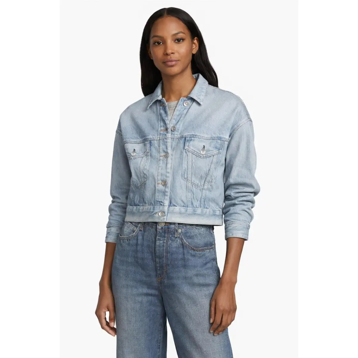 Rag Bone Miramar Trucker in Fressia Printed Jean Terry Jacket Xxs