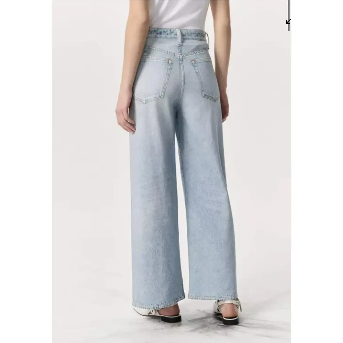 Rag Bone rb Miramar Sofie Wide Leg Pants Jeans in Meadow Blue Size 32 Cotton