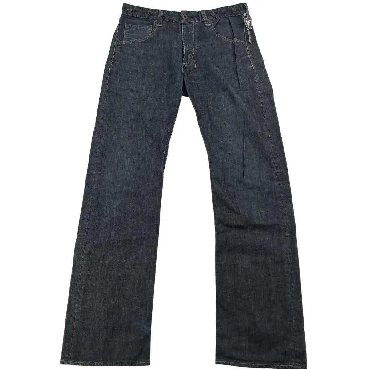 Rag Bone Jeans Mens 32x33 Blue Straight Leg Button Fly Made In Usa Vintage