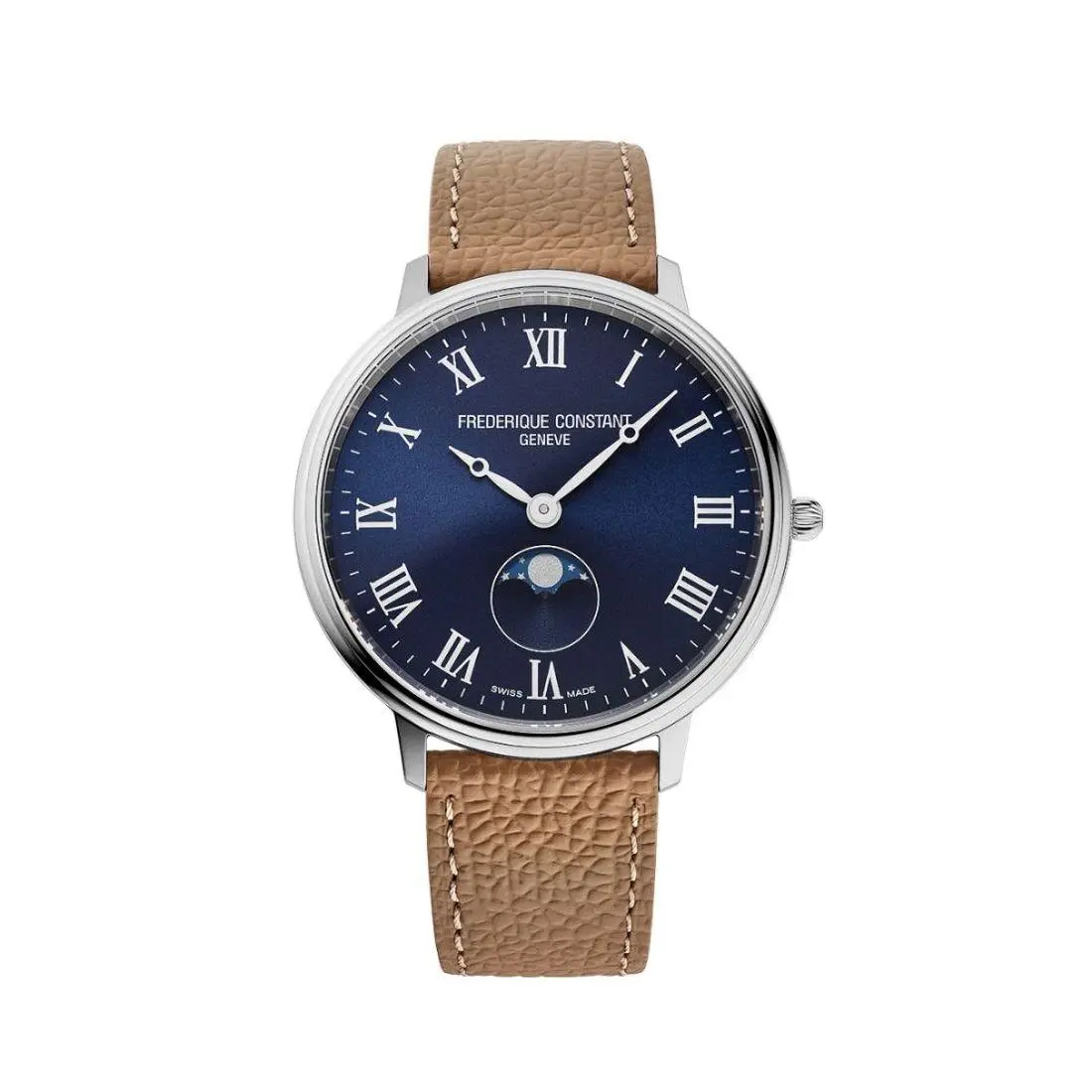 Frederique Constant Classics Men`s Moonphase Blue Dial Quartz Watch FC-206RN3S6