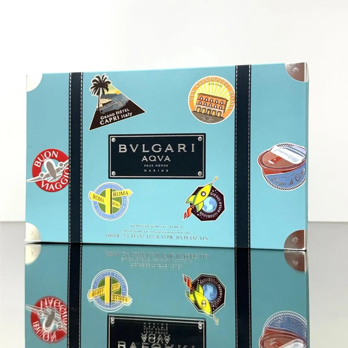 Aqva Marine Pour Homme 3pc Men Set 3.4oz Edt Spr + 15ml Spr + Pouch Bag by Bvlgari