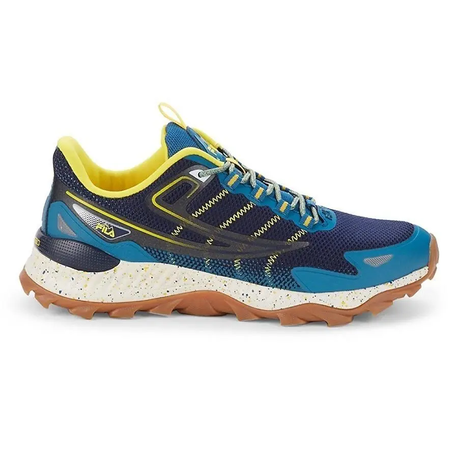 Fila Men`s Colorblock Mesh Sneakers - Blue - Size 13