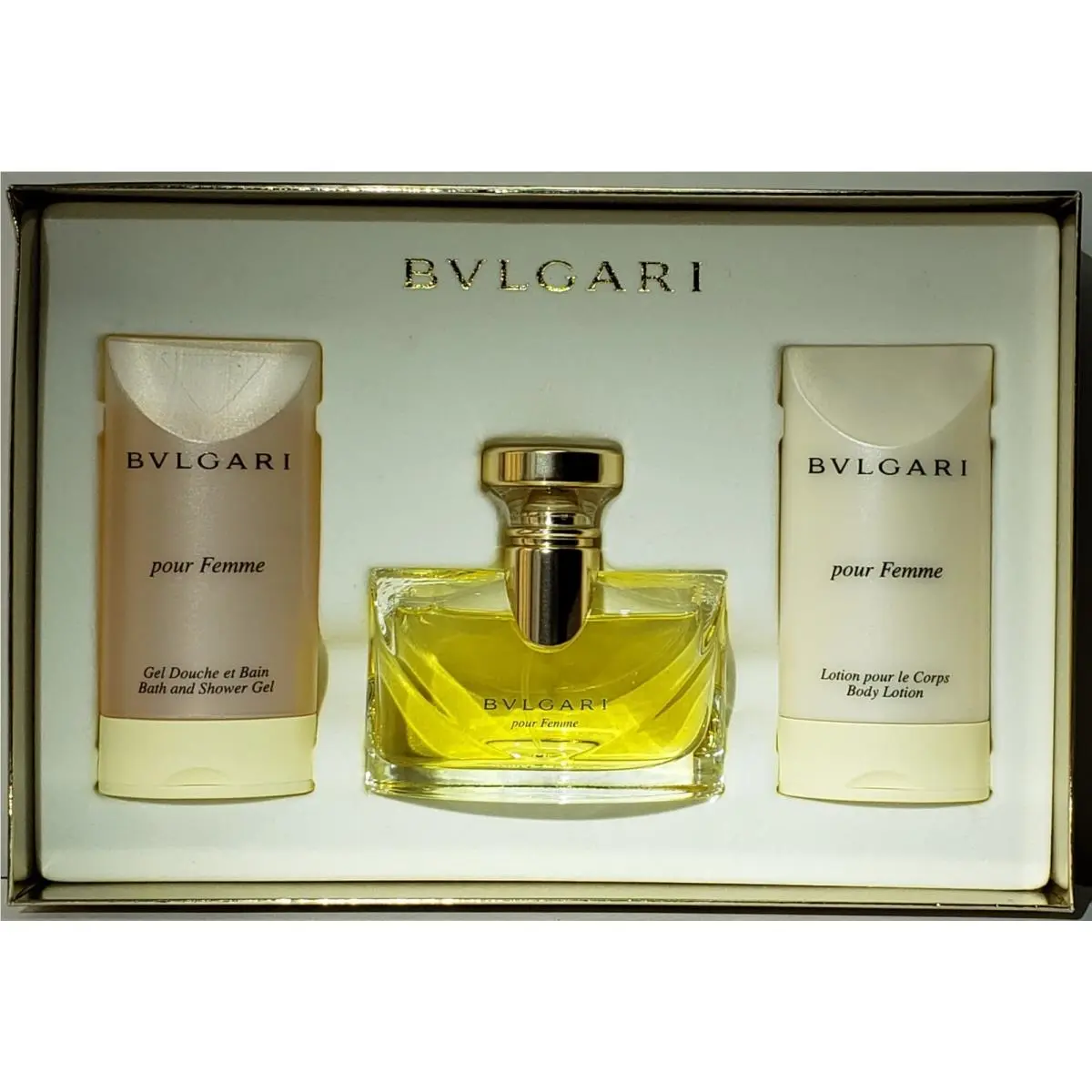 Pour Femme Eau de Parfum Edp Sprayperfume 1.7oz Shower Gel+lotion 2.5oz by Bvlgari