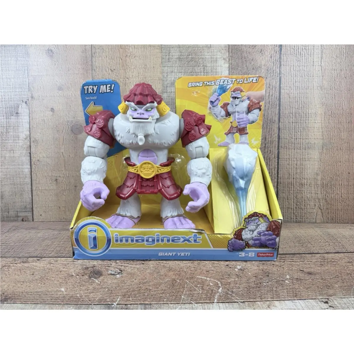2017 Fisher Price Imaginext Giant Yeti 9” Mouth Chomping Action W/ Club