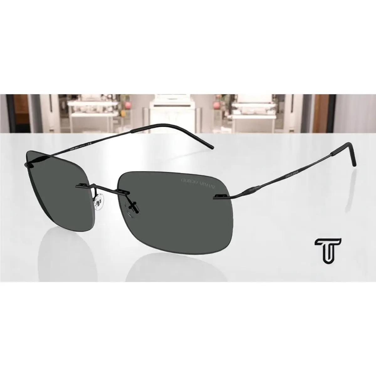 AR1512M 300187 Matte Black Dark Grey 58 mm Men`s Sunglasses by Giorgio Armani
