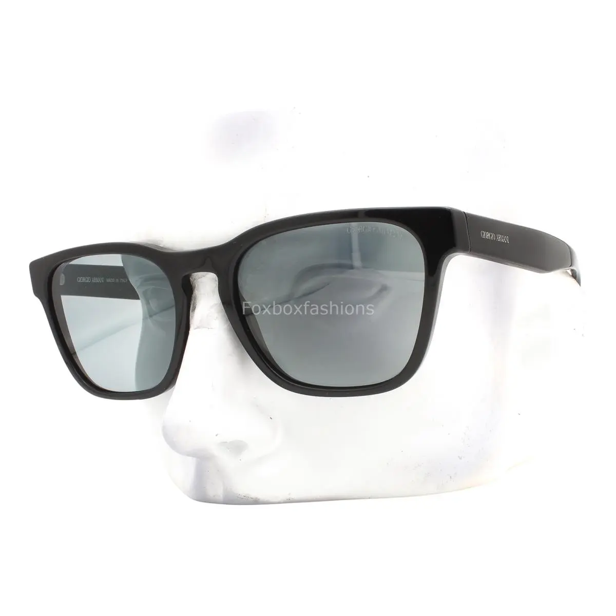 AR 8155 5875/56 Sunglasses Polished Black Blue Tint Glass W/case by Giorgio Armani