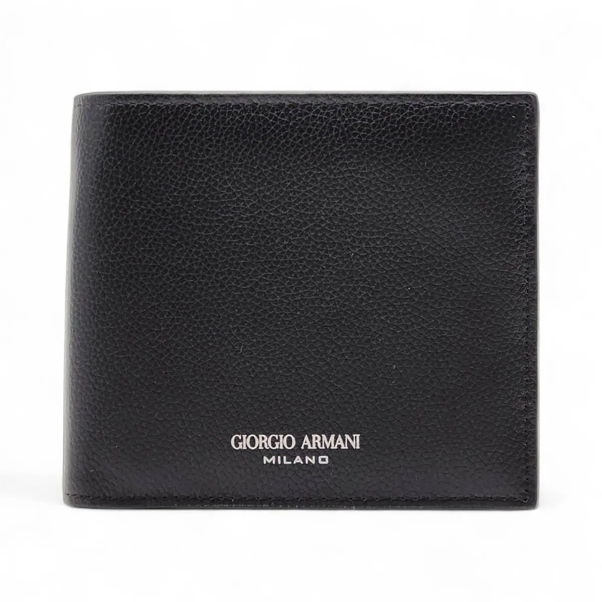 ​giorgio Armani Black Leather Bifold Men`s Wallet