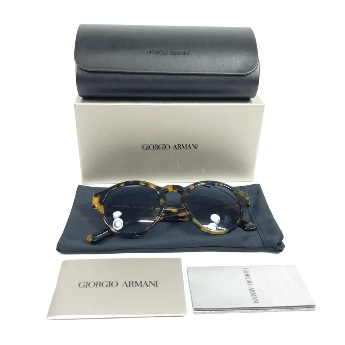Sunglasses AR8146 5874/86 Tortoise w/ Blue Glass Lenses 50-21-145 by Giorgio Armani
