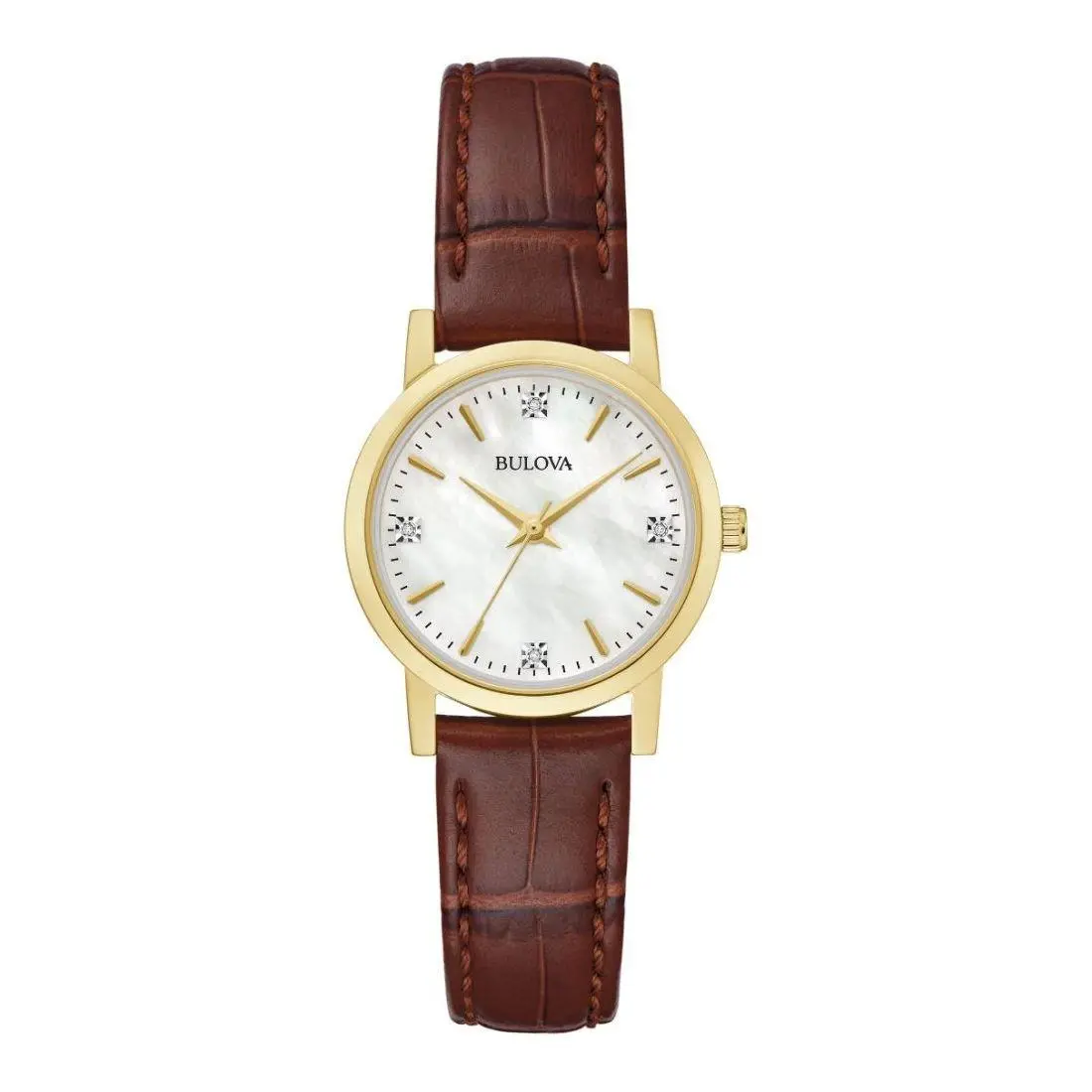 Bulova Sutton Women`s White Mother of Pearl Dial Quartz Watch 97P170