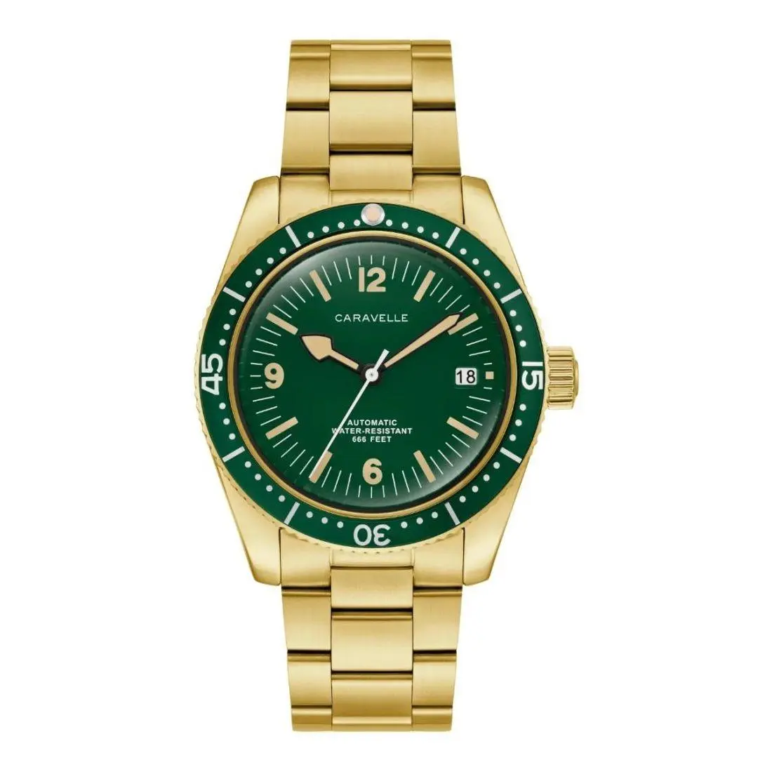 Caravelle by Bulova Sea Hunter Men`s Green Dial Automatic Watch 44B128