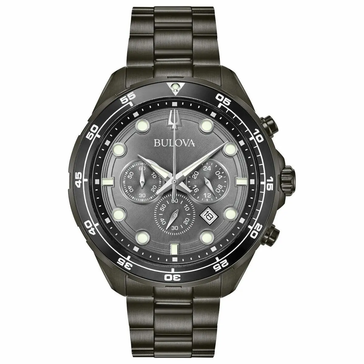 Chronograph Men Watch Stainless Steel Color Gray 98K104 by Bulova