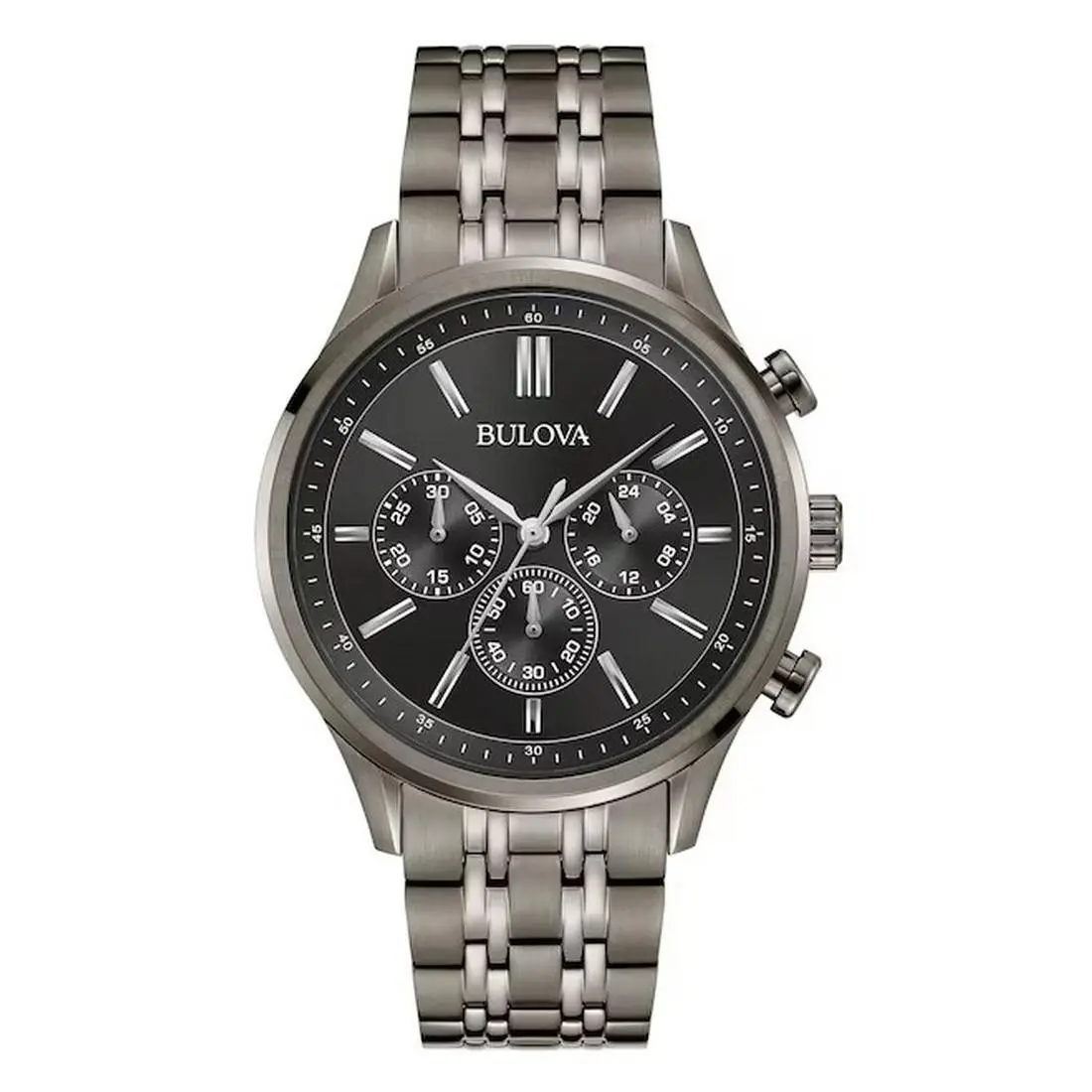 Men`s Gunmetal Grey Quartz Chronograph Watch 98A217 by Bulova