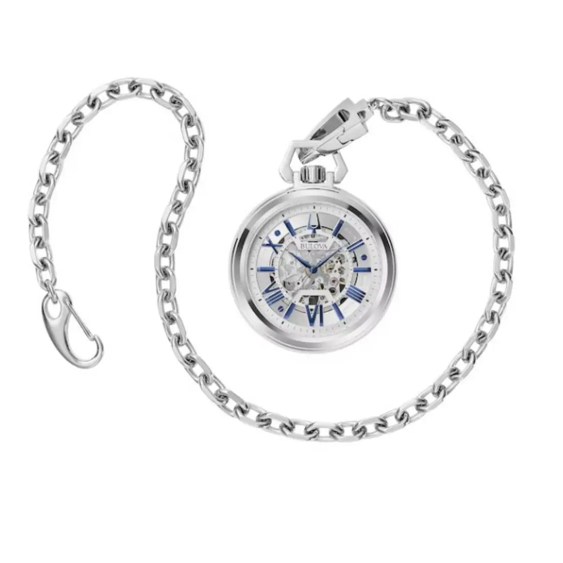 Bulova Sutton Men`s Exhibition Automatic Pocket Watch 96A304
