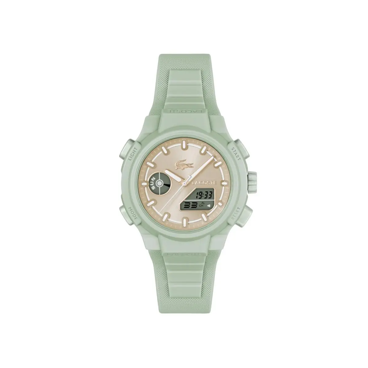 Lacoste LC33 Women`s Analog Digital Watch Silicone Strap Green