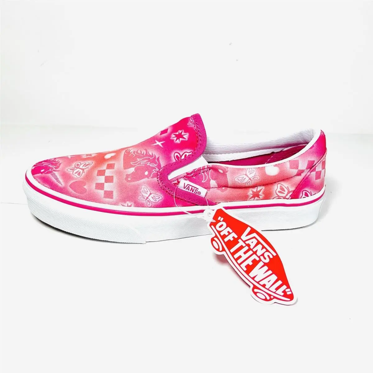 Classic Better Together Slip On Women’s Sneakers Pink Butterflies Sz 7 by Vans