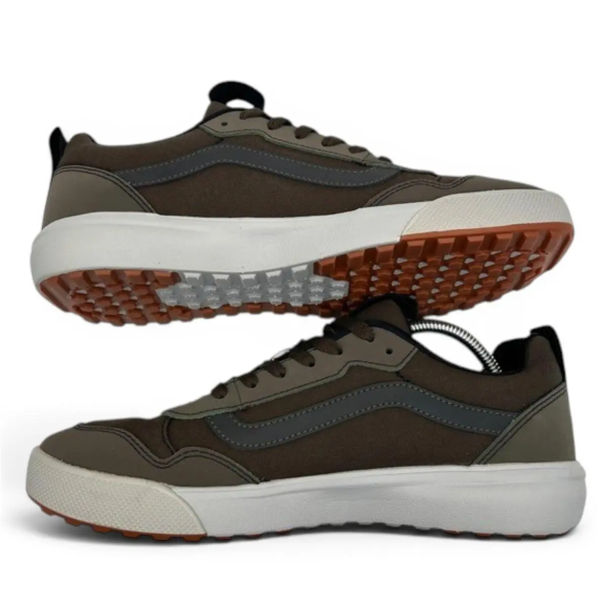 Vans Range Exp Shoes Mens 13 Reflective Coal Brown Low Top Skater Sneaker