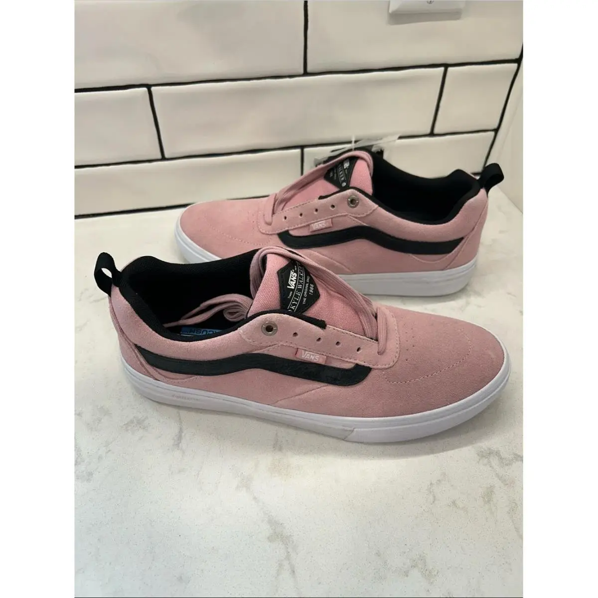 Kyle Walker Pro Z Skateboard Shoes Men`s Size 9.5 Suede Pink Black by Vans