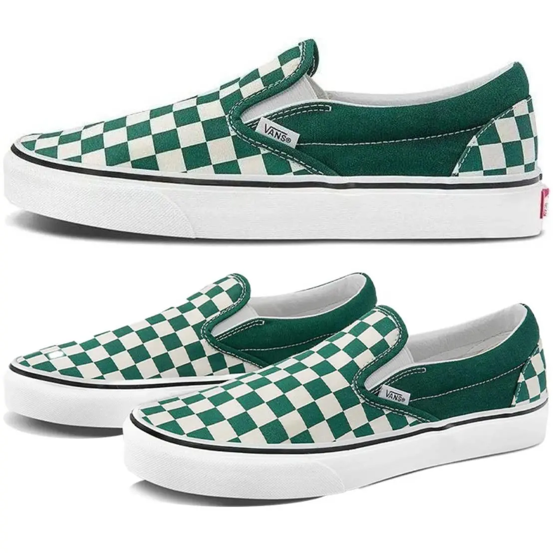 Unisex Vans-classic Slip-on Checkerboard Green US Size Men s 4 Women s 5.5