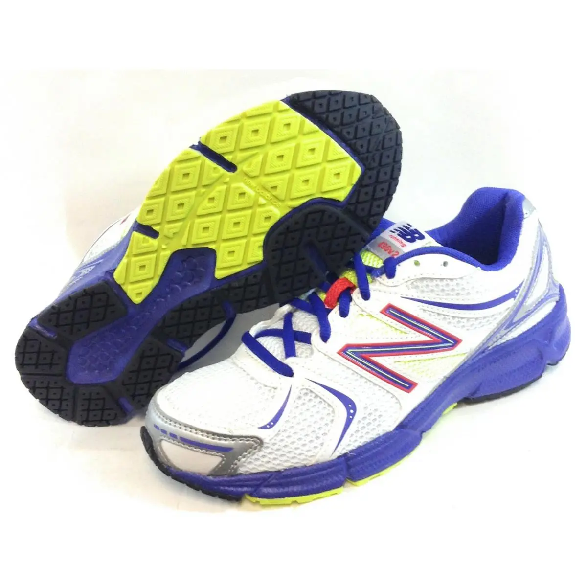 Womens New Balance 490 BY2 White Purple Yellow Running Sneakers Shoes