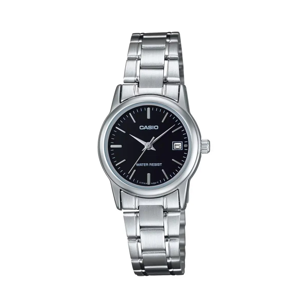 Women’s Analog Watch with Black Dial and Steel Bracelet - LTP-V002D-1A by Casio