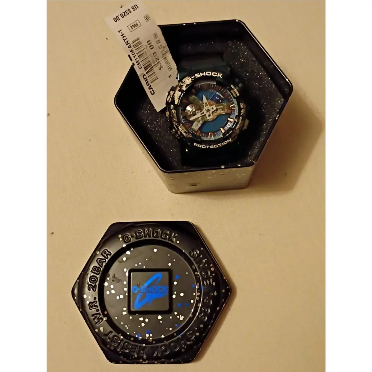 Men`s Casio G-shock GM-110 Earth-1 Blue Dial 5553 Watch